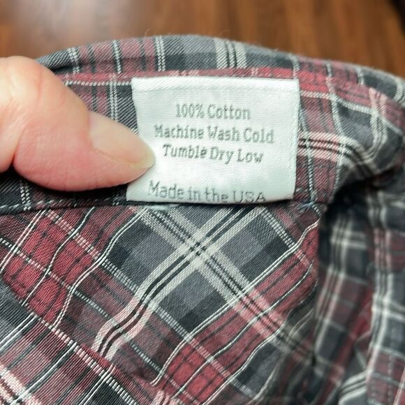 Men’s Dead End Black Market Art Skull Shirt, short sleeve button up plaid, XL - Picture 8 of 8